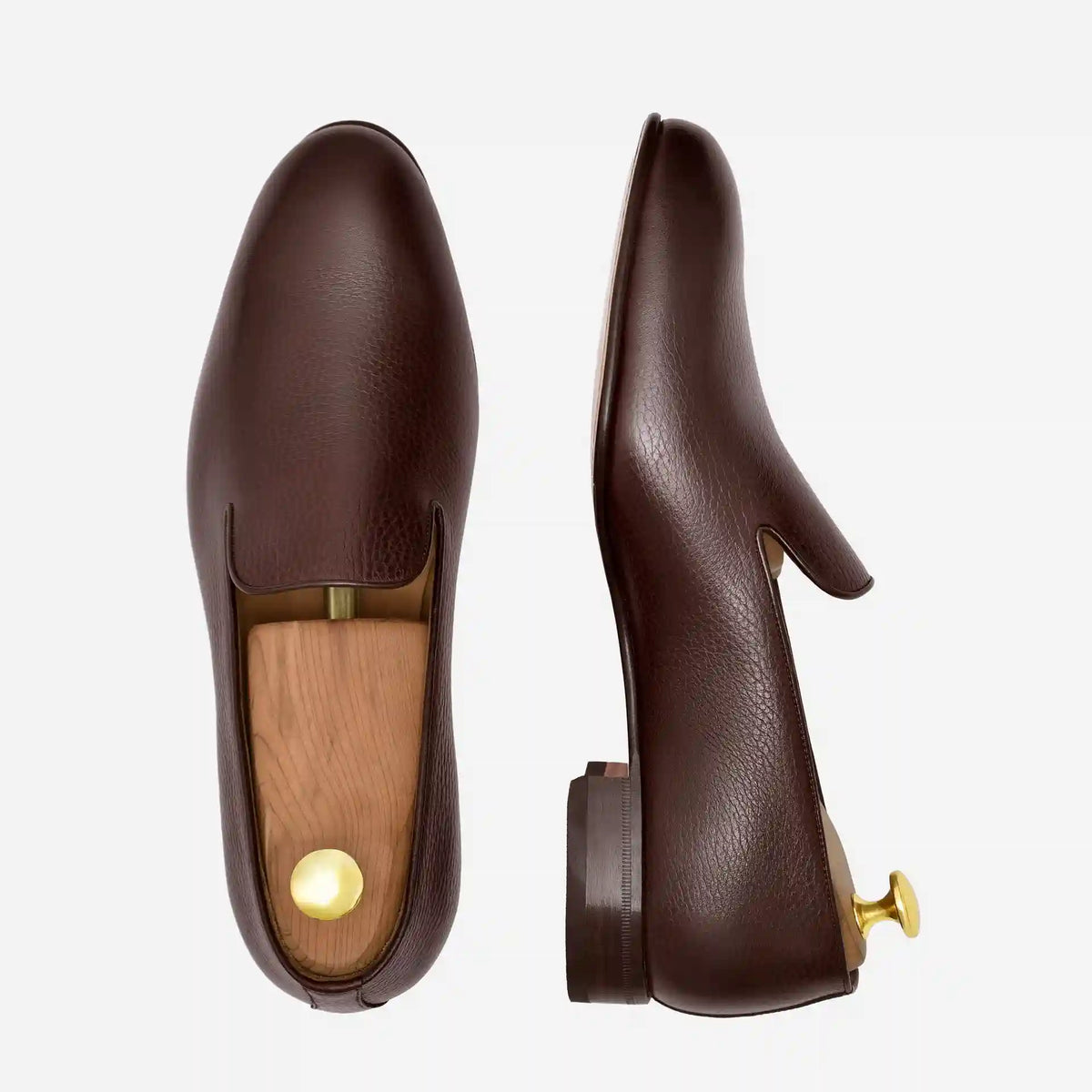 Langford Wholecut Loafers - Pebbled - Men's