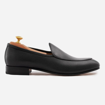 Vincent Belgian Loafers - Pebbled Leather - Men's