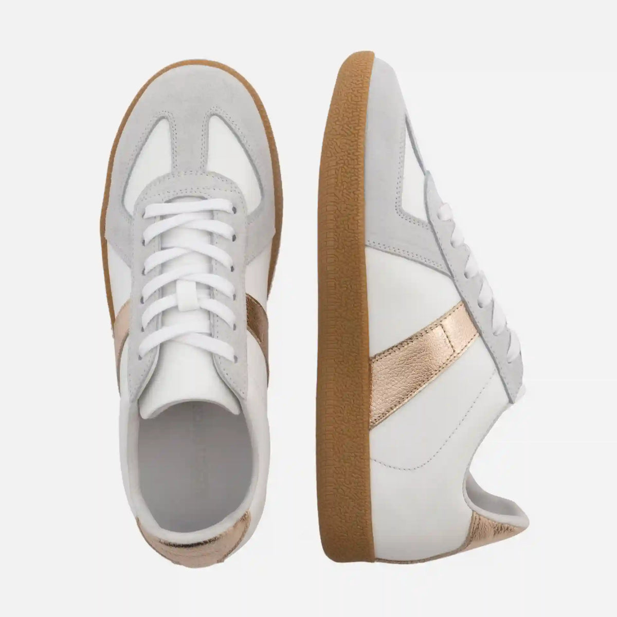 Morgen Trainers - Metallic Leather & Suede - Women's