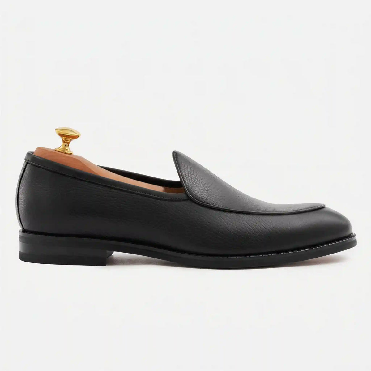 Vincent Belgian Loafers - Pebbled Leather - Men's