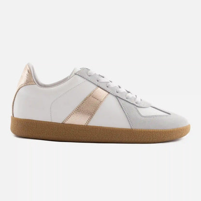 Morgen Trainers - Metallic Leather & Suede - Women's