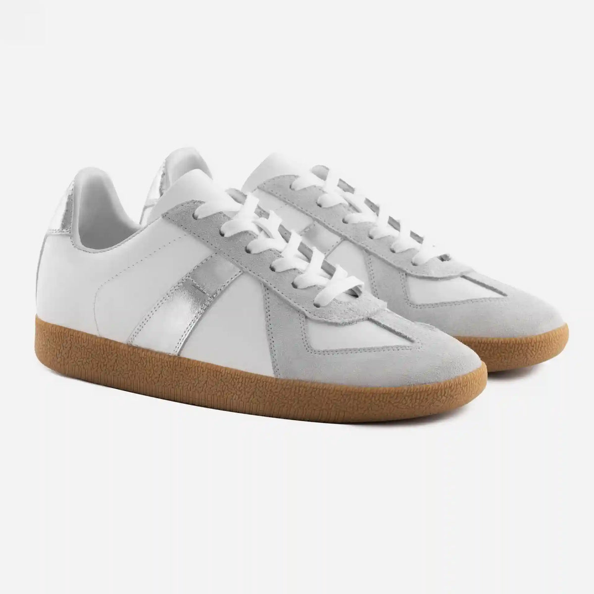 Morgen Trainers - Metallic Leather & Suede - Women's