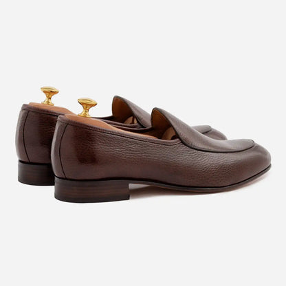 Vincent Belgian Loafers - Pebbled Leather - Men's