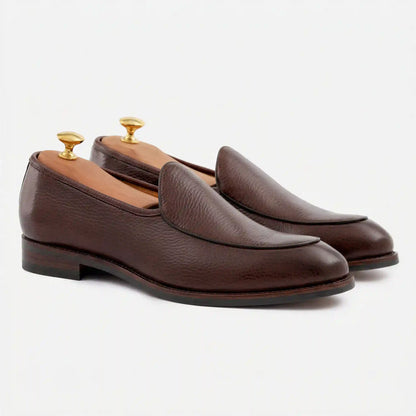 Vincent Belgian Loafers - Pebbled Leather - Men's