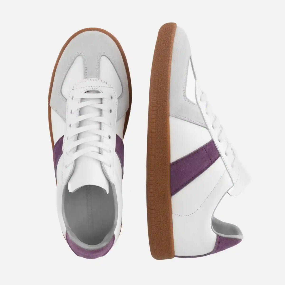 Morgen Trainers - Leather/Suede - Gum Sole - Women's