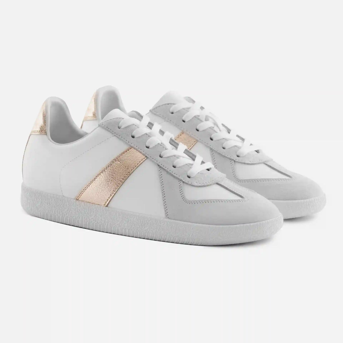 Morgen Trainers - Metallic Leather & Suede - Women's