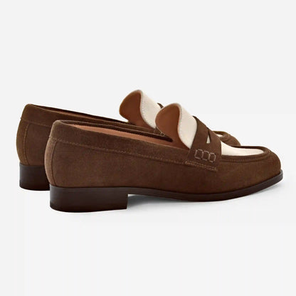 Camille Penny Loafers - Water Repellent Suede - Women's