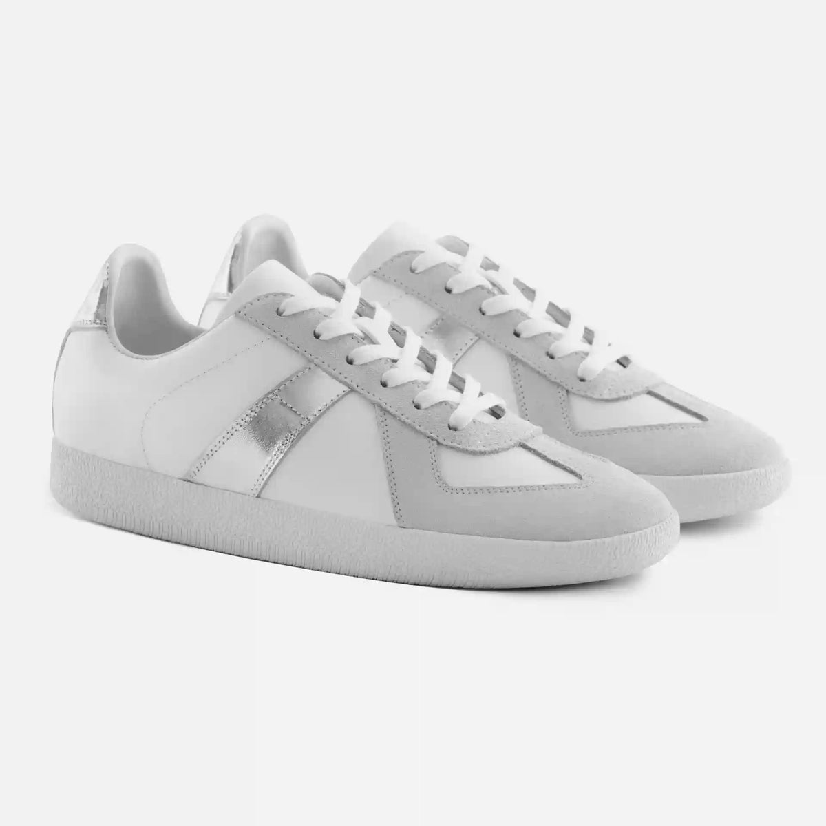 Morgen Trainers - Metallic Leather & Suede - Women's