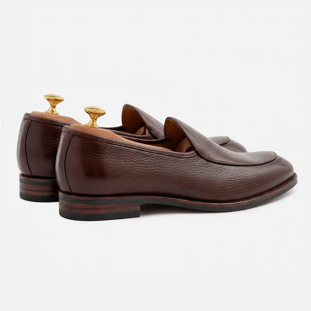 Vincent Belgian Loafers - Pebbled Leather - Men's
