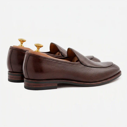 Vincent Belgian Loafers - Pebbled Leather - Men's