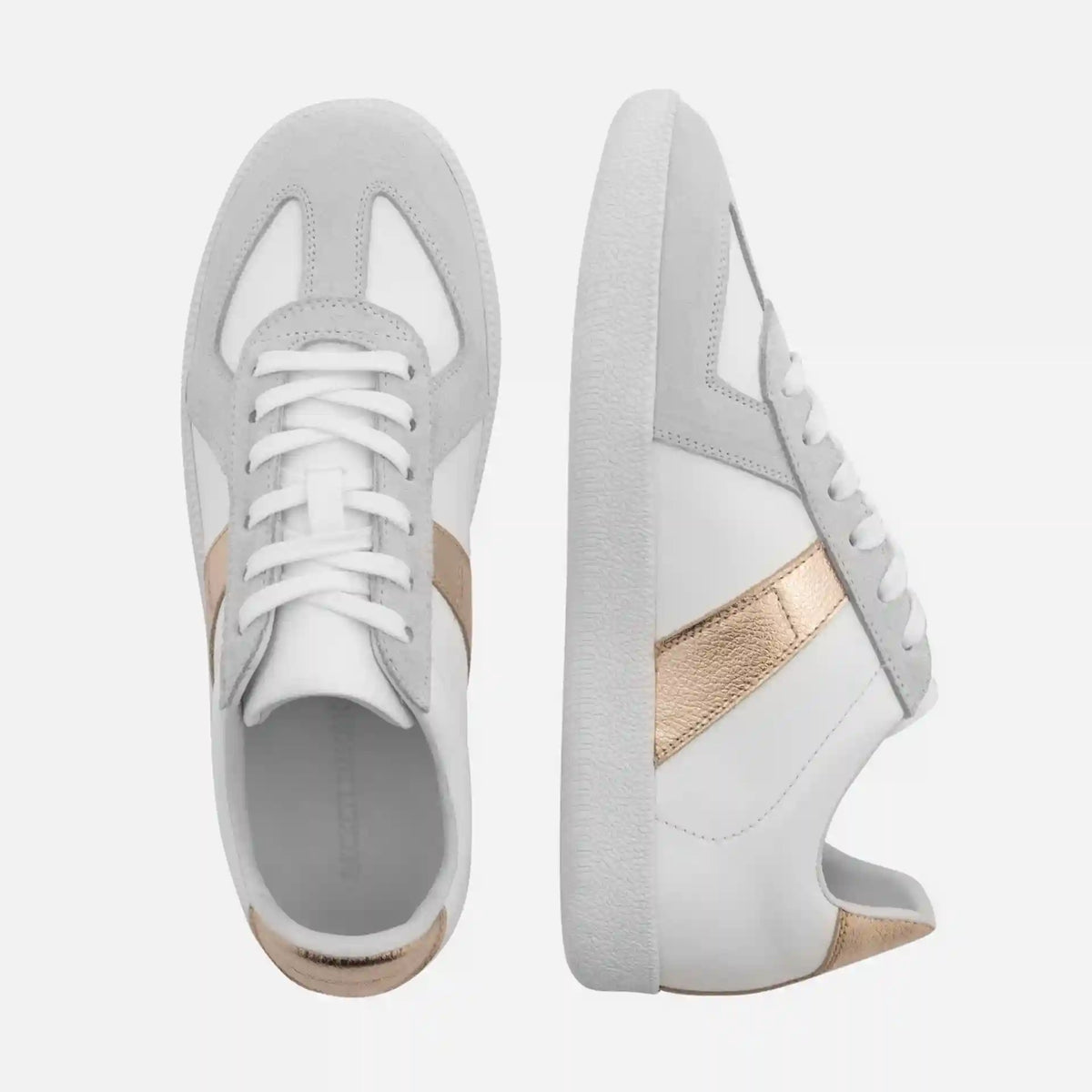 Morgen Trainers - Metallic Leather & Suede - Women's